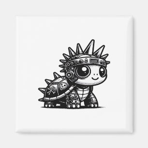 Whimsigoth-Cyborg-Schildkröte Vintage Art Design K Magnet