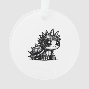 Whimsigoth Cyborg-Schildkröte Vintage Art Design K Ornament