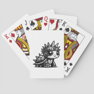 Whimsigoth Cyborg-Schildkröte Vintage Art Design K Spielkarten