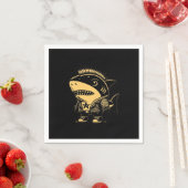 Whimsigoth Cyborg Shark Vintag Art Design Serviette (Beispiel)