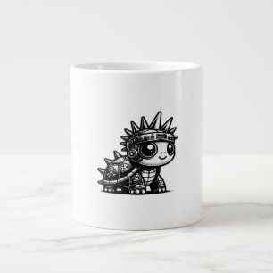 Whimsigoth Cyborg Turtle Vintag Art Design Klasse Jumbo-Tasse