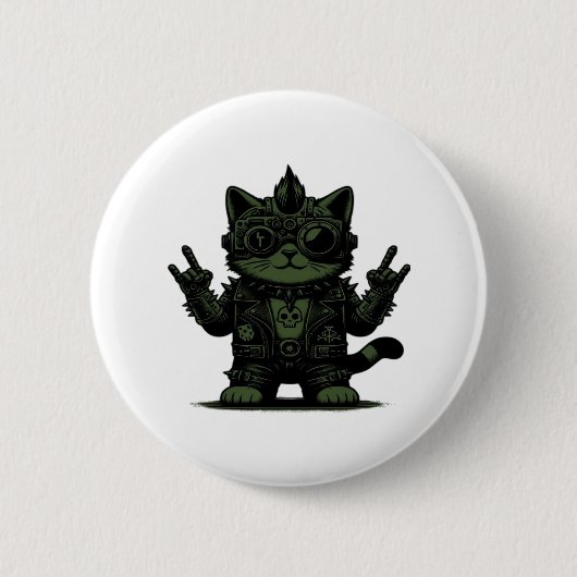 Whimsigoth Cyborg Vintag Art Design Classic Button (Vorderseite)