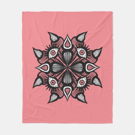 Whimsigoth Demon Monster Pastellrosa Horror Fleecedecke (Vorderseite)