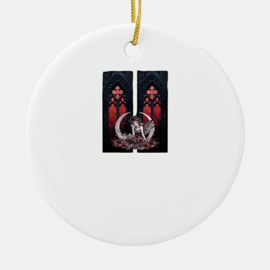 Whimsigoth Fairy Gothic Style Classic Keramik Ornament (Vorne)