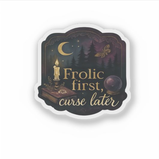 Whimsigoth Fantasy Mystical Forests, Moons & Magic Aufkleber (Vorderseite)