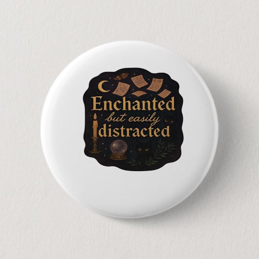 Whimsigoth Fantasy Mystical Forests, Moons & Magic Button (Vorderseite)