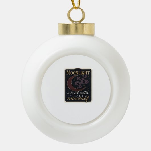 Whimsigoth Fantasy Mystical Forests, Moons & Magic Keramik Kugel-Ornament (Vorderseite)