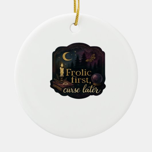 Whimsigoth Fantasy Mystical Forests, Moons & Magic Keramik Ornament (Vorne)