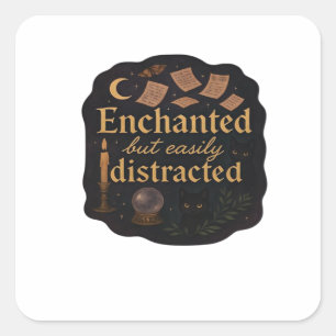 Whimsigoth Fantasy Mystical Forests, Moons & Magic Quadratischer Aufkleber