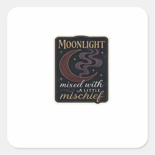 Whimsigoth Fantasy Mystical Forests, Moons & Magic Quadratischer Aufkleber (Vorderseite)