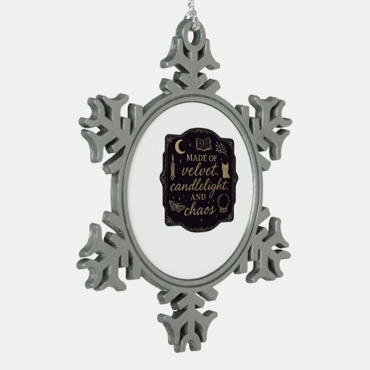 Whimsigoth Fantasy Mystical Forests, Moons & Magic Schneeflocken Zinn-Ornament (Links)