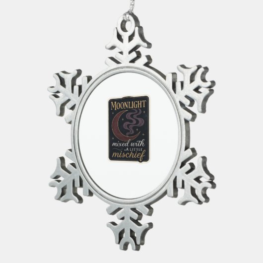 Whimsigoth Fantasy Mystical Forests, Moons & Magic Schneeflocken Zinn-Ornament (Rechts)