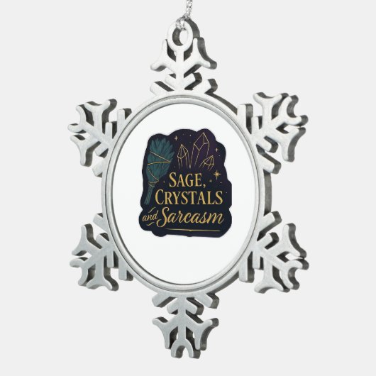 Whimsigoth Fantasy Mystical Forests, Moons & Magic Schneeflocken Zinn-Ornament (Rechts)