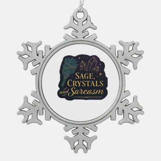 Whimsigoth Fantasy Mystical Forests, Moons & Magic Schneeflocken Zinn-Ornament (Vorderseite)