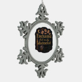 Whimsigoth Fantasy Mystical Forests, Moons & Magic Schneeflocken Zinn-Ornament (Links)