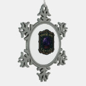 Whimsigoth Fantasy Mystical Forests, Moons & Magic Schneeflocken Zinn-Ornament (Links)