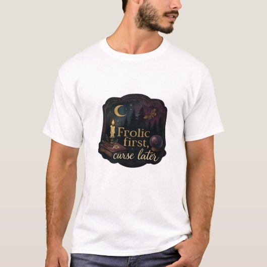 Whimsigoth Fantasy Mystical Forests, Moons & Magic T-Shirt (Vorderseite)