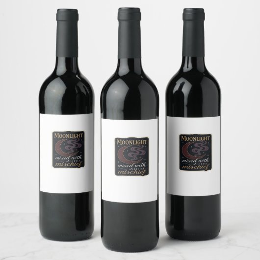 Whimsigoth Fantasy Mystical Forests, Moons & Magic Weinetikett (Flaschen)