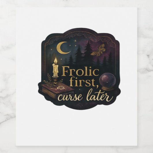 Whimsigoth Fantasy Mystical Forests, Moons & Magic Weinetikett (Einzelnes Label)