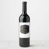 Whimsigoth Fantasy Mystical Forests, Moons & Magic Weinetikett (Vorderseite)