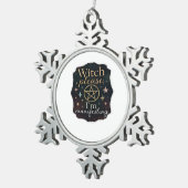 Whimsigoth Fantasy - Mystische Wälder, Monde & Mag Schneeflocken Zinn-Ornament (Rechts)