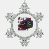 Whimsigoth Fantasy - Mystische Wälder, Monde & Mag Schneeflocken Zinn-Ornament (Vorderseite)