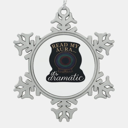 Whimsigoth Fantasy - Mystische Wälder, Monde & Mag Schneeflocken Zinn-Ornament (Vorderseite)