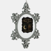 Whimsigoth Fantasy - Mystische Wälder, Monde & Mag Schneeflocken Zinn-Ornament (Links)