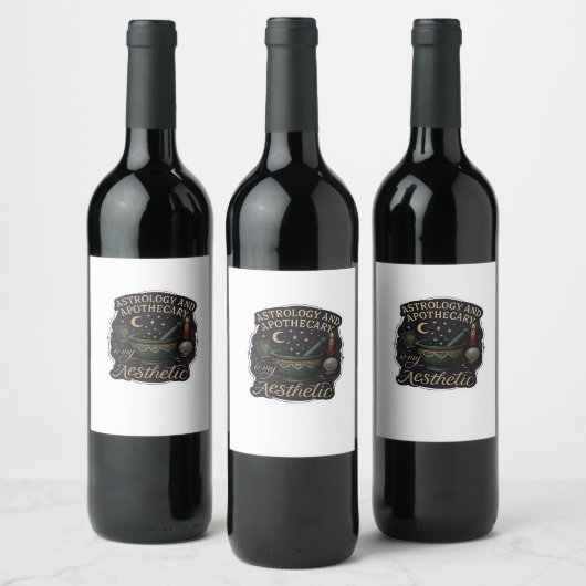 Whimsigoth Fantasy - Mystische Wälder, Monde & Mag Weinetikett (Flaschen)