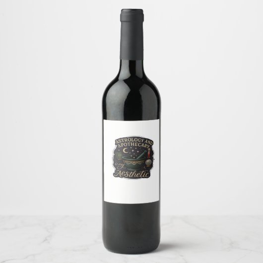 Whimsigoth Fantasy - Mystische Wälder, Monde & Mag Weinetikett (Vorderseite)