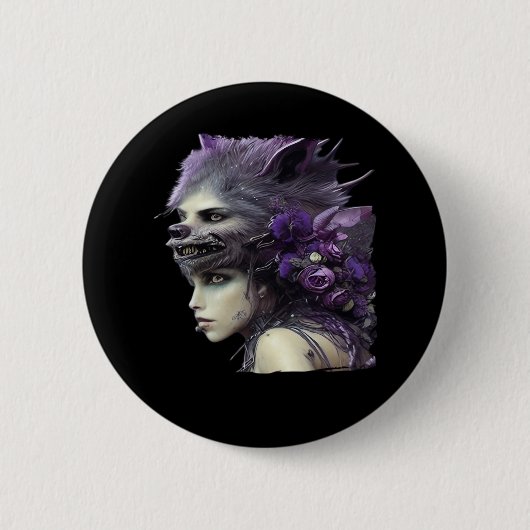 Whimsigoth Funny Design für Halloween Button (Vorderseite)