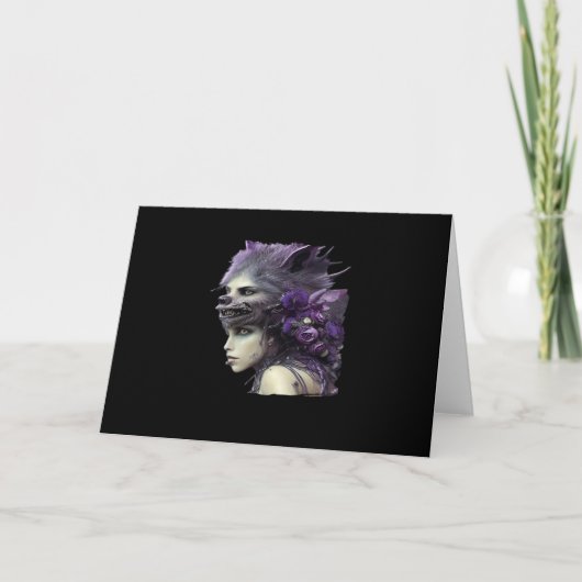Whimsigoth Funny Design für Halloween Karte (Vorderseite)