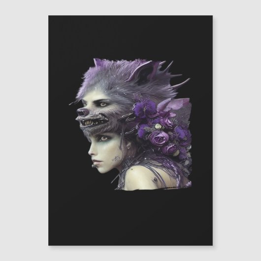 Whimsigoth Funny Design für Halloween Magnetkarte (Vorderseite)