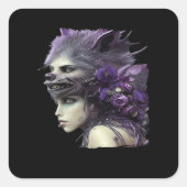 Whimsigoth Funny Design für Halloween Quadratischer Aufkleber (Vorderseite)