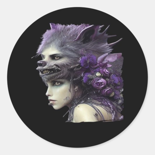 Whimsigoth Funny Design für Halloween Runder Aufkleber (Vorderseite)