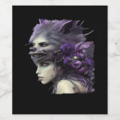 Whimsigoth Funny Design für Halloween Weinetikett (Einzelnes Label)