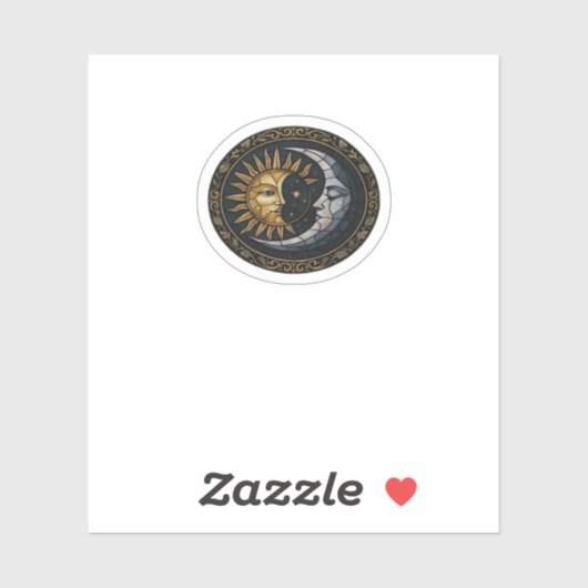 Whimsigoth gestanzter Glasmond und Sun Classic Aufkleber (Blatt)