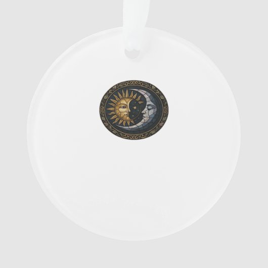 Whimsigoth gestanzter Glasmond und Sun Classic Ornament (Vorderseite)