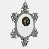 Whimsigoth gestanzter Glasmond und Sun Classic Schneeflocken Zinn-Ornament (Links)