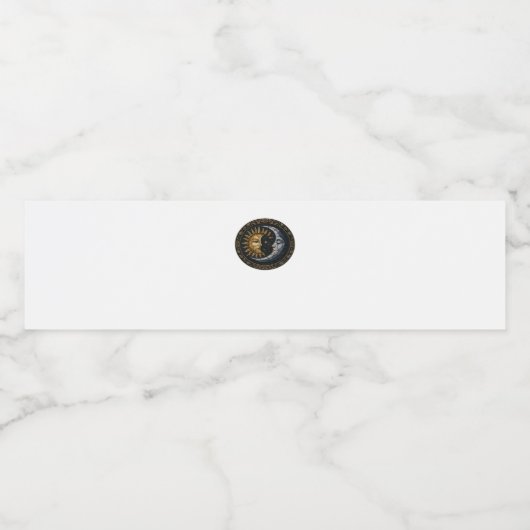 Whimsigoth gestanzter Glasmond und Sun Classic Wasserflaschenetikett (Einzelnes Label)