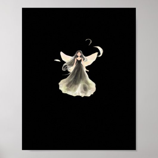 Whimsigoth Girl Dark Fairy Ästhetik mit Vibes Cl Poster (Vorne)