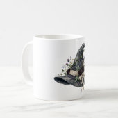 Whimsigoth-Gotik-Hexenhut mit botanischem Thema Kaffeetasse (Vorderseite Links)