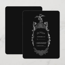 Whimsigoth-Gotische silberne verzierte Spiegel-Hoc RSVP Karte