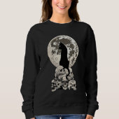 Whimsigoth Halloween Cat Skull Full Moon Gothic Oc Sweatshirt (Vorderseite)