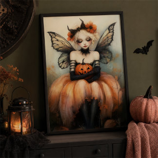 Whimsigoth-Halloween-Fee-Pumpkin-Wandkunst Poster