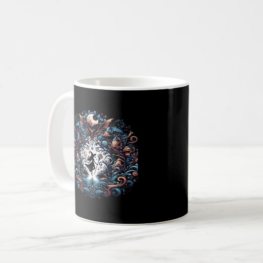Whimsigoth Hexe im klassischen Stil Kaffeetasse (Vorderseite Links)