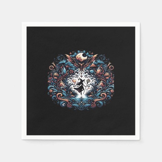 Whimsigoth Hexe im klassischen Stil Serviette (Vorderseite)