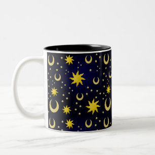 Whimsigoth Himmels-Sonnen, Monde & Sterne Zweifarbige Tasse