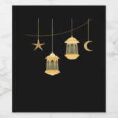 Whimsigoth Lantern Full Moon Night Sky Classic Weinetikett (Einzelnes Label)