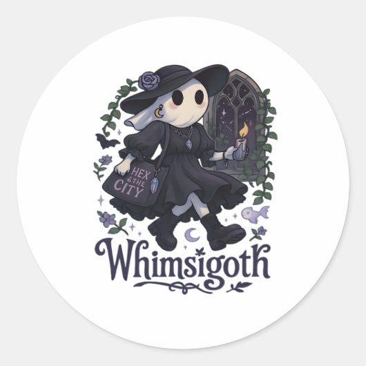 Whimsigoth mit City Classic - Stadtmagie trifft au Runder Aufkleber (Vorderseite)